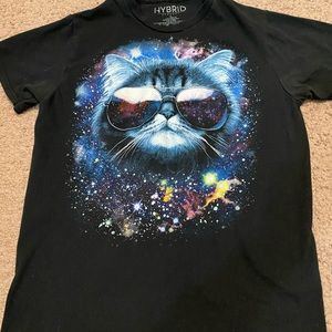 Graphic t-shirt with space cat